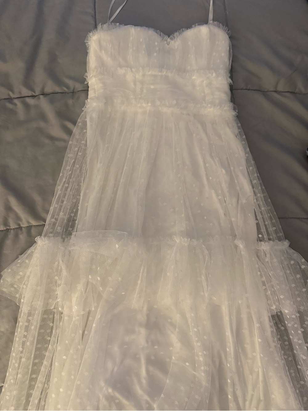 Lulu's White Polka Dot Tulle Dress